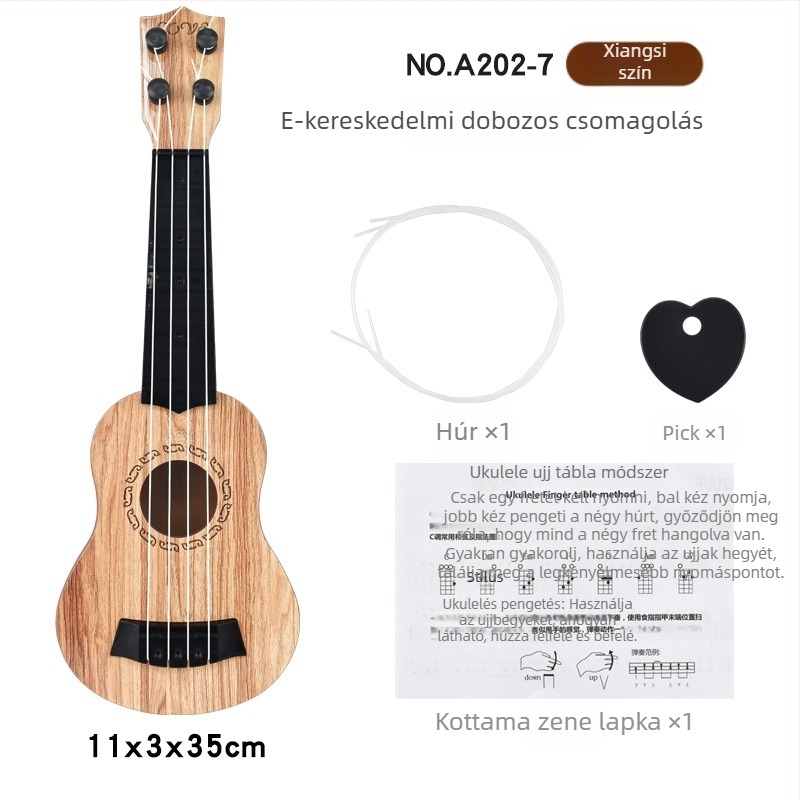 Gyermek játék gitár – műanyag, márka Happy baby, oktató célú gitár 7–14 éveseknek