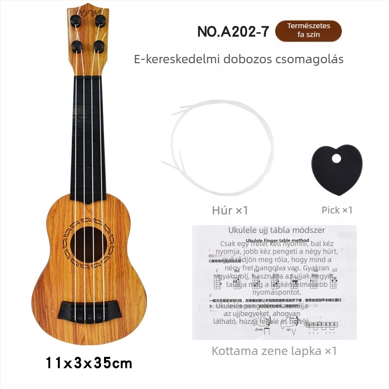 Gyermek játék gitár – műanyag, márka Happy baby, oktató célú gitár 7–14 éveseknek