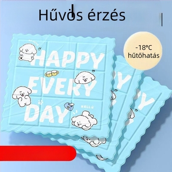 Gel ülőpárna jégkristály töltettel, PVC anyag, 450 g, 40 darabos csomag, Cartoon stílus, nyári hűtés