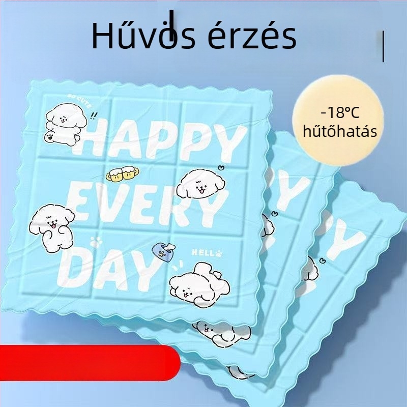 Gel ülőpárna jégkristály töltettel, PVC anyag, 450 g, 40 darabos csomag, Cartoon stílus, nyári hűtés