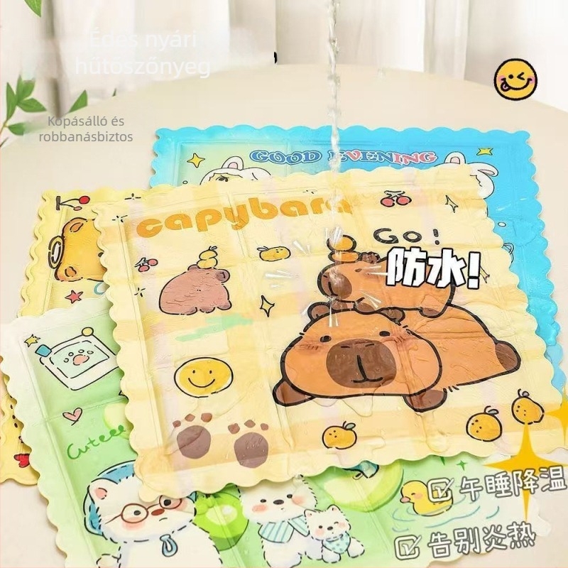 Gel ülőpárna jégkristály töltettel, PVC anyag, 450 g, 40 darabos csomag, Cartoon stílus, nyári hűtés