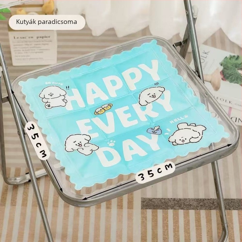 Gel ülőpárna jégkristály töltettel, PVC anyag, 450 g, 40 darabos csomag, Cartoon stílus, nyári hűtés