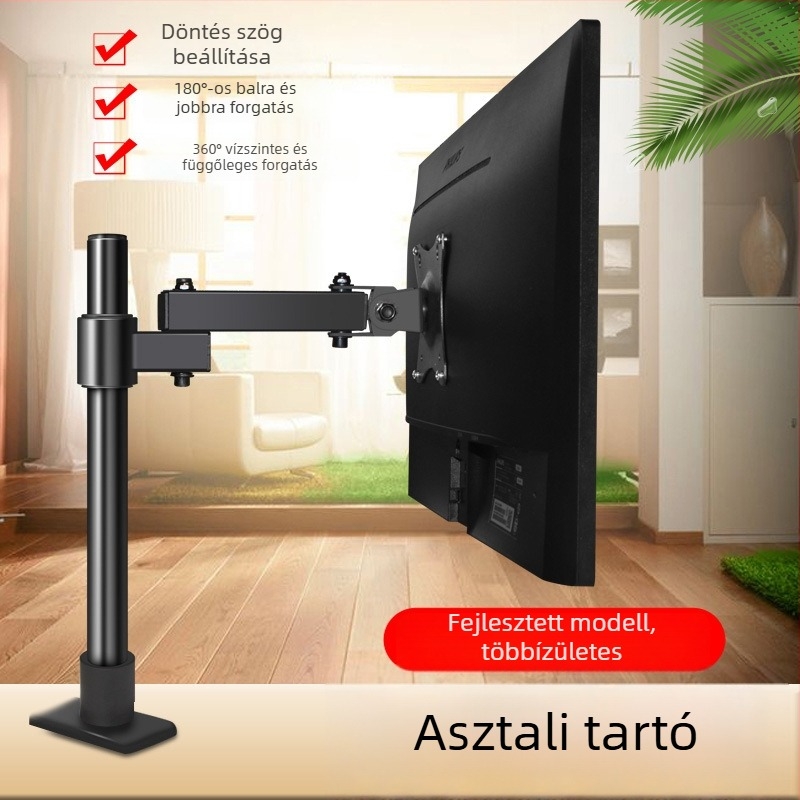 Általános kijelzőtartó emelés és forgás funkcióval; asztali csíptetős alap