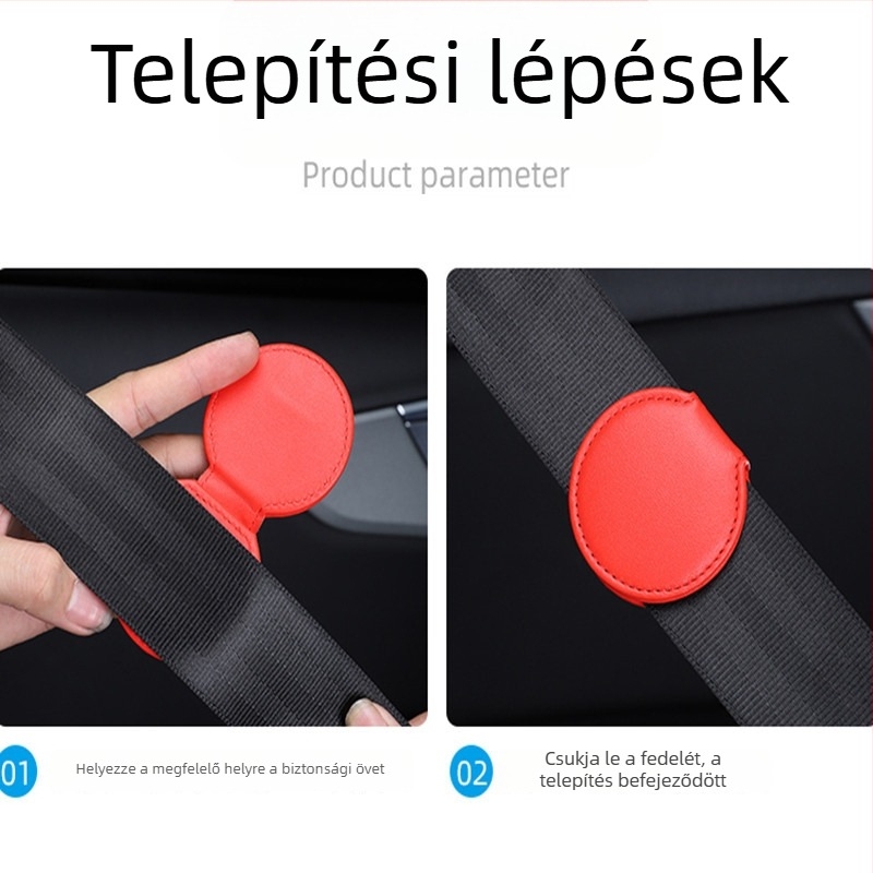 Autós biztonsági öv állító – bőr, elasztikus pozicionálás terhes nőknek, csúszásgátló rögzítőcsattal