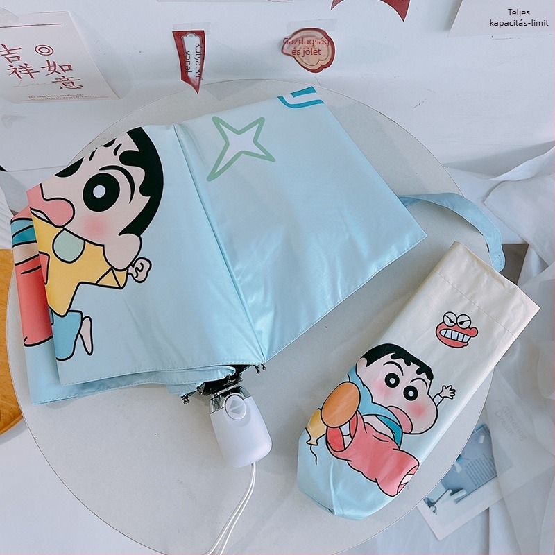 Gyermekeknek szóló gradientes nap- és esőernyő, 3-darabos felépítés, automatikus nyitás, 8 merevítő, 190T anyagú szövet, vas váz, műanyag fogantyú