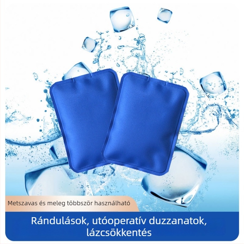 Jégpárna terápiára – újrahasználható gél jégpárna, forró és hideg terápia, 60 g, nylon 70D, töltés jégkristályokkal, testreszabható feldolgozás, rehabilitációra és gyógymasszázsra alkalmas