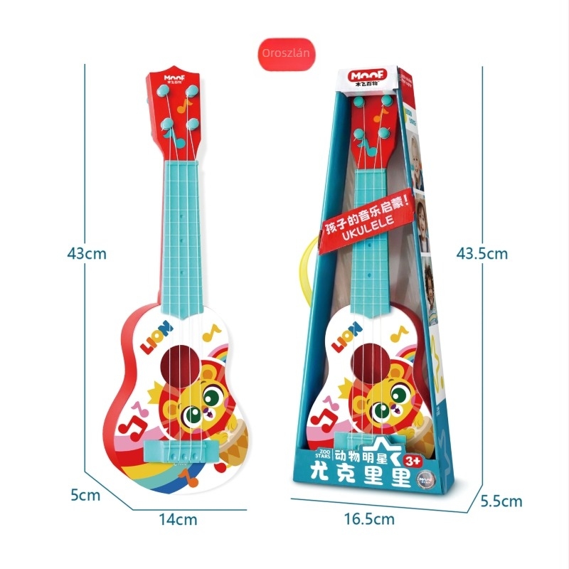 Gyerekeknek készült ukulele nemzeti stílusú játék gitár, műanyag, Guangdong Shantou eredetű, 0–3 éveseknek, interaktív fejlesztés