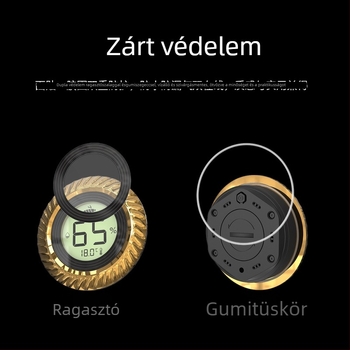 Digitális szivarhigrométer hőmérséklet és páratartalom mérésére: hőmérséklet tartomány 0–60°C, páratartalom tartomány 1–99% RH, hőmérséklet felbontás 0.1°C, páratartalom felbontás 1%