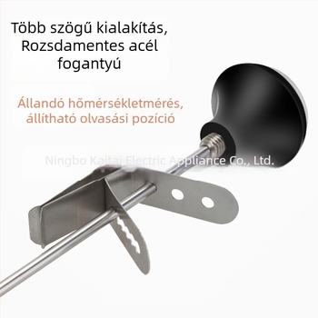 Ételhőmérő kávéhoz, szonda típusú, rozsdamentes acél, klipsz-szel