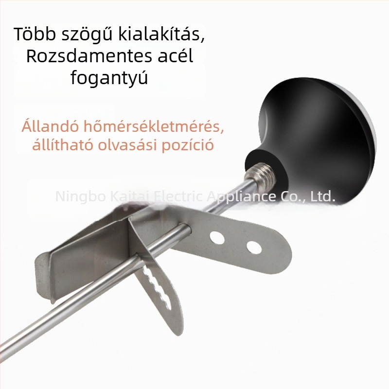 Ételhőmérő kávéhoz, szonda típusú, rozsdamentes acél, klipsz-szel
