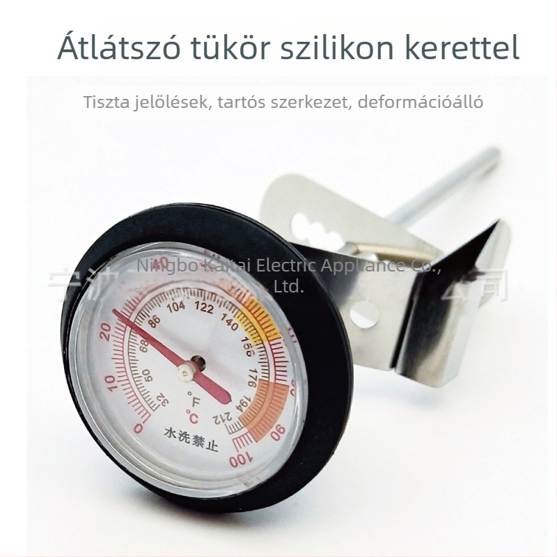 Ételhőmérő kávéhoz, szonda típusú, rozsdamentes acél, klipsz-szel