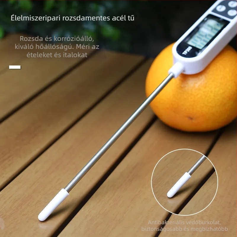 Long he Élelmiszerhőmérő – 1° felbontás, magánmárkás, 200 darabos doboz, sokoldalú konyhai szonda