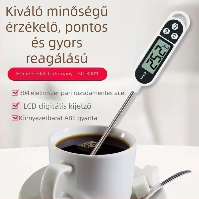 Long he Élelmiszerhőmérő – 1° felbontás, magánmárkás, 200 darabos doboz, sokoldalú konyhai szonda