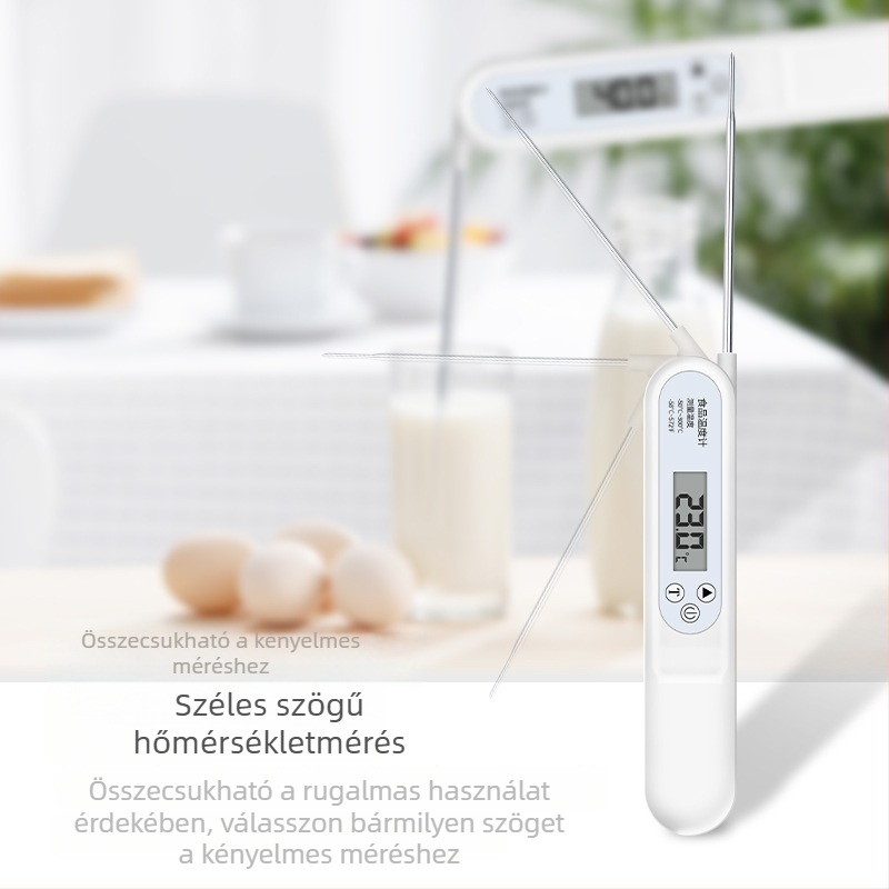Összecsukható szenzoros élelmiszerhőmérő, magas pontosságú olajhőmérséklet-mérés, baba fürdővizének hőmérséklete, baba tejének hőmérséklete, konyhai sütéshez
