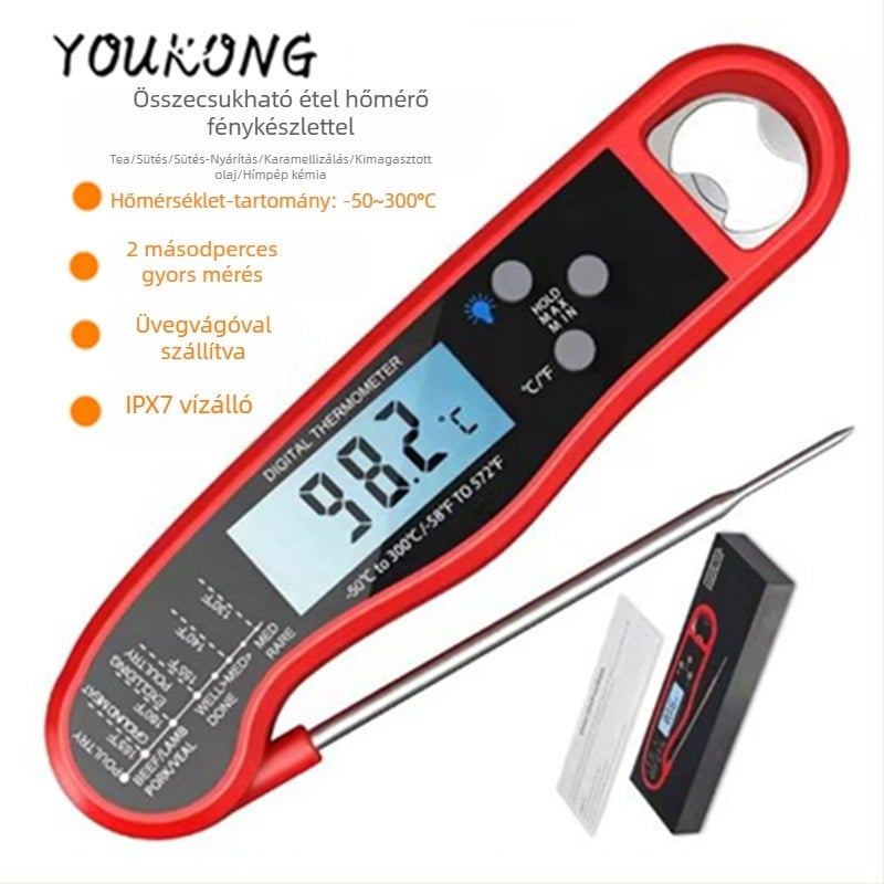 Összecsukható konyhai vízhőmérő — 0,1°C felbontás, Márka Youkong excellent control, licencelt magáncímke, Gyártási testreszabás