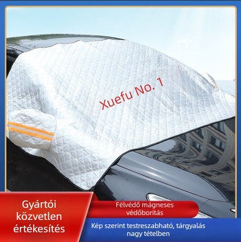 Autó szélvédő téli takaró (Alumínium-fólia; Vastagított; Kockás minta; Kártya-alapú telepítés; Súly 360 g)