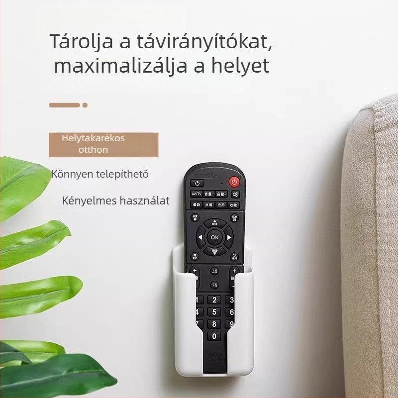 Falra szerelhető távirányító tartó doboz klímához és TV-hez, műanyag minimalist polc