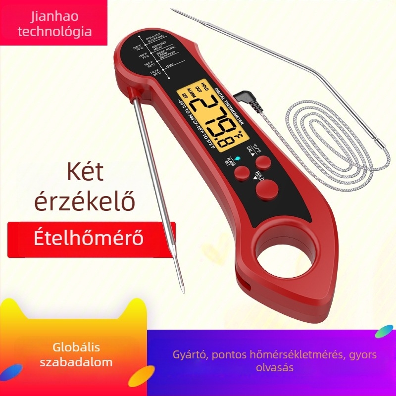 Ételhőmérő 0.1°C pontossággal, feldolgozás testreszabása, licencelhető magáncímke