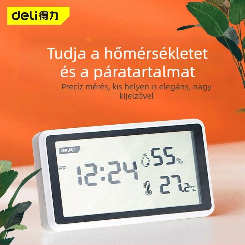 Deli beltéri hőmérséklet- és páratartalom-mérő, nagy kijelzővel, nagy pontosságú óra babaszobába