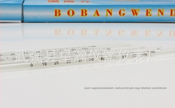 Higanyos üvegszárú hőmérő, üvegszár típus, mérési tartomány -50–300 °C, márka Xinghan, modell Mercury