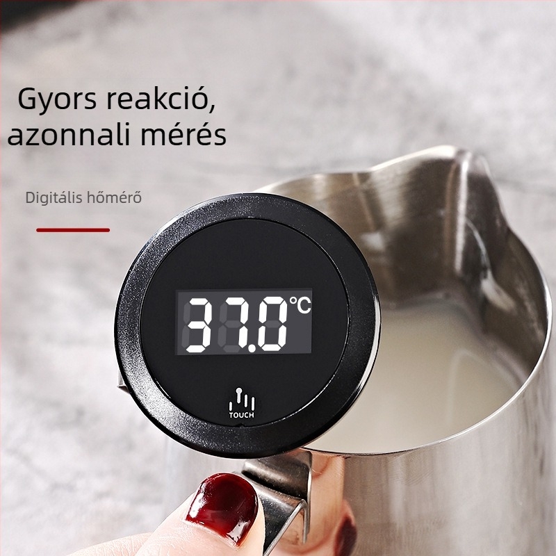Kávetermometer, elektronikus hőmérő gyors digitális kijelzővel – tejhabosításhoz és latte art-hoz