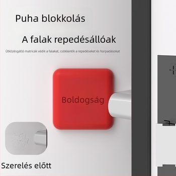 Ajtókilincs ütésvédő párna áldás motívummal, PVC, falra szerelve