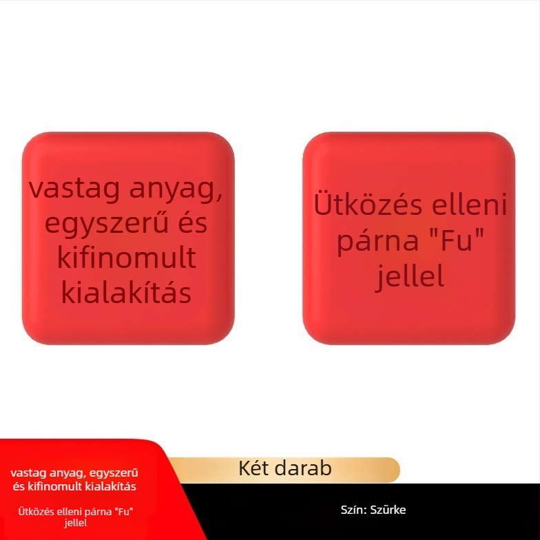 Ajtókilincs ütésvédő párna áldás motívummal, PVC, falra szerelve