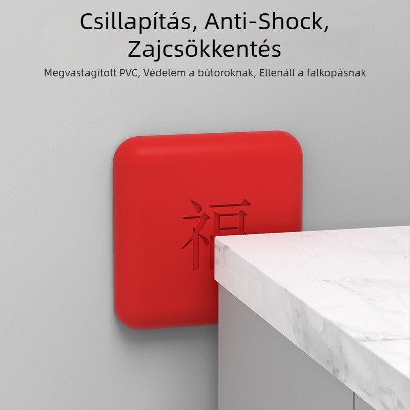 Ajtókilincs ütésvédő párna áldás motívummal, PVC, falra szerelve