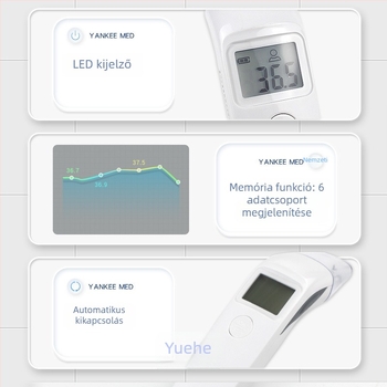 Homlok infravörös hőmérő HS-9802D, kézben tartható, gyerekeknek és csecsemőknek, gyors és pontos