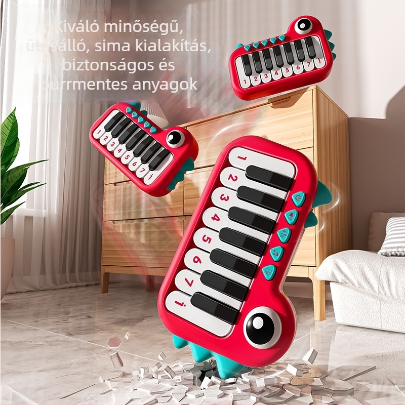 Elektronikus zongora játék gyerekeknek mini billentyűzettel; műanyag kivitel; színes dobozos csomagolás; érzelmi, vizuális és kognitív fejlesztés