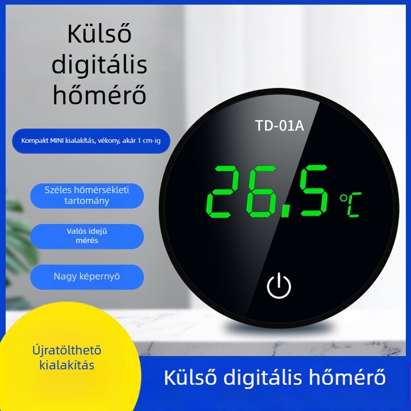 Külső LCD akvárium hőmérő, nagy pontosságú elektronikus hőmérő egygombos átváltási funkcióval