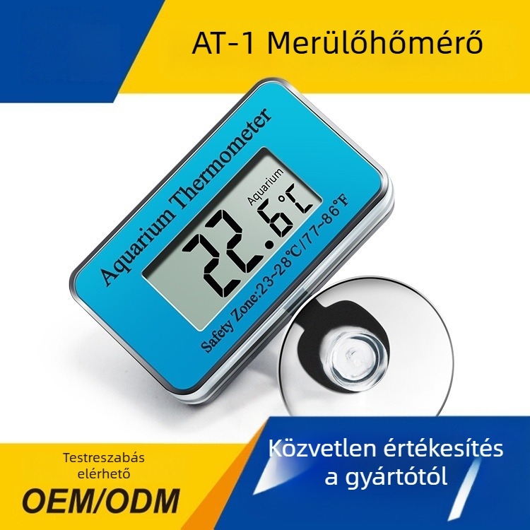 Akváriumi hőmérő digitális LCD kijelzővel, szívókorongos rögzítéssel, méri a víz hőmérsékletét (digitális LCD kijelző; szívókorongos rögzítés; méri a víz hőmérsékletét)