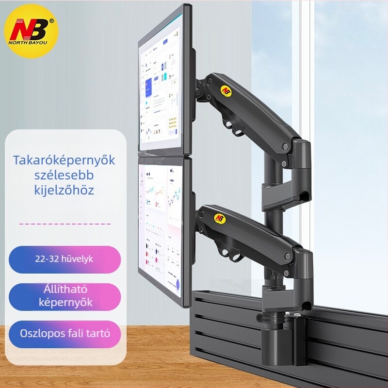 NB Ergonomic D20 Monitorállvány – Falra szerelhető, univerzális, összecsukható