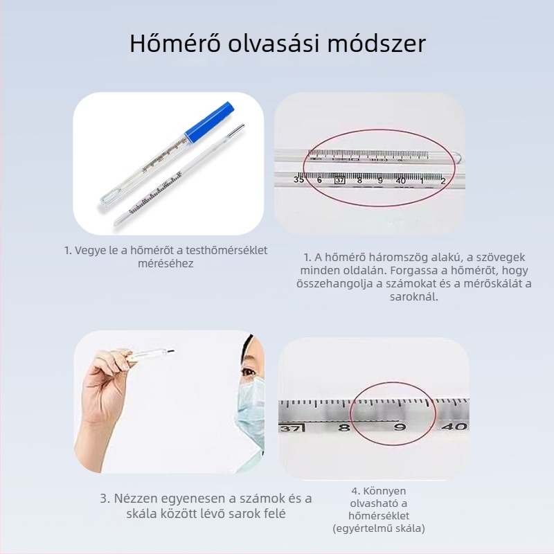 Orvosi minőségű hőmérő száj- és hónalji használatra, digitális otthoni üveghigany hőmérő, felnőtteknek és gyerekeknek