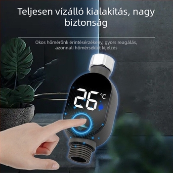 Digitális zuhanyhőmérő LED kijelzővel és érintőképernyővel, otthoni használatra, 1/2 hüvelykes csatlakozás
