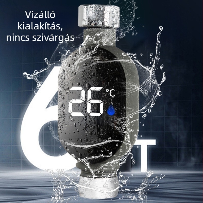 Digitális zuhanyhőmérő LED kijelzővel és érintőképernyővel, otthoni használatra, 1/2 hüvelykes csatlakozás