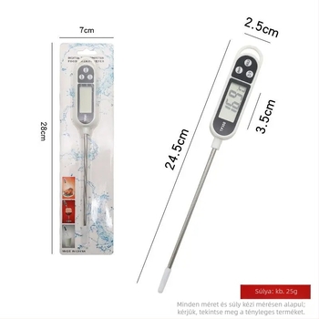 Élelmiszer-thermometer digitális toll-szondával vízhez, olajhoz és tejhez; Futai márka, 1° felbontás, származás Zhejiang, 200 db dobozonként, testreszabás elérhető