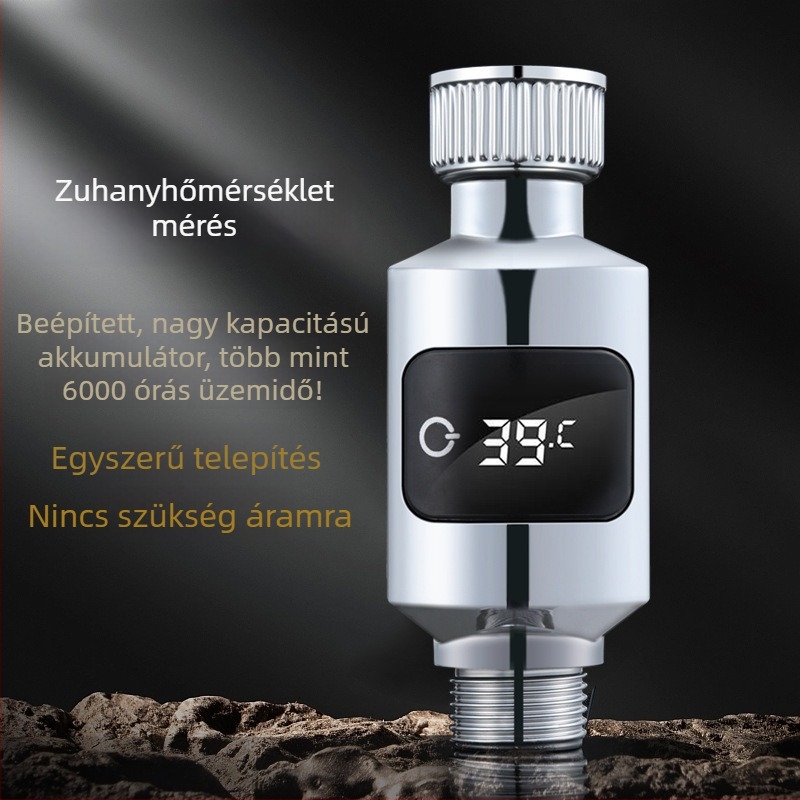 LED zuhanyhőmérő vízhőmérséklet kijelzővel, univerzális intelligens hőmérsékletmérő a fürdőszobához