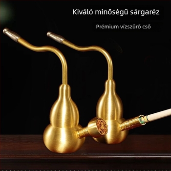 Hordozható sárgarézből készült tök alakú pipa és hookah – kettős használatú dohányzási kiegészítő szájfiltrrel