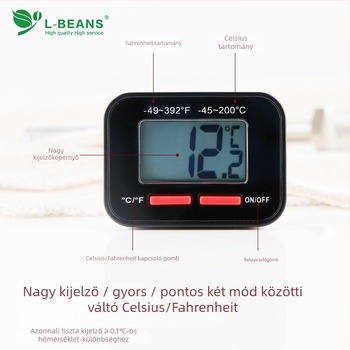 L-BEANS Élelmiszerhőmérő kávéhoz és teához tejjel — Digitális elektronikus hőmérő gyors kijelzővel, 1 mV felbontás