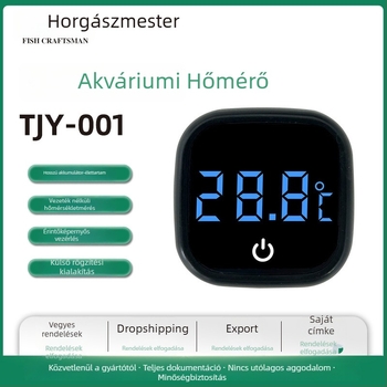 Külső digitális kijelzős hőmérő akváriumhoz és teknőshöz – kompakt vízhőmérő