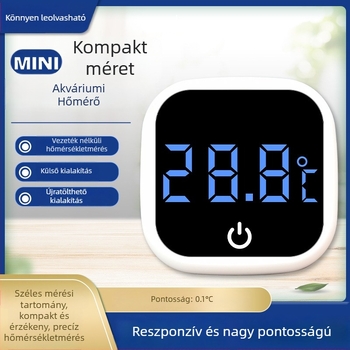 Külső digitális kijelzős hőmérő akváriumhoz és teknőshöz – kompakt vízhőmérő
