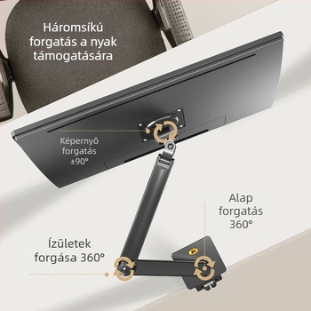 NB Ergonomic G40 monitorkar görbült/széles kijelzőkhöz – asztali tartó, magasság állítás