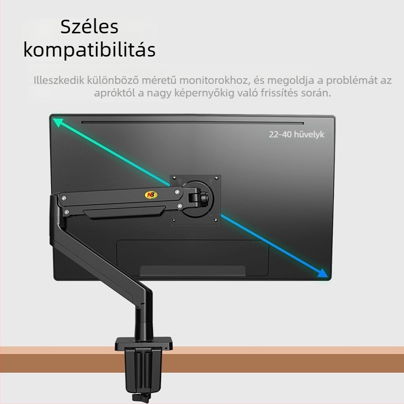 NB Ergonomic G40 monitorkar görbült/széles kijelzőkhöz – asztali tartó, magasság állítás