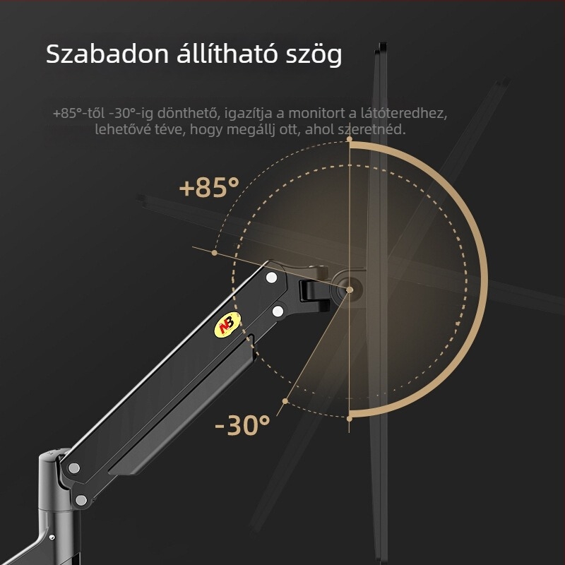 NB Ergonomic G40 monitorkar görbült/széles kijelzőkhöz – asztali tartó, magasság állítás