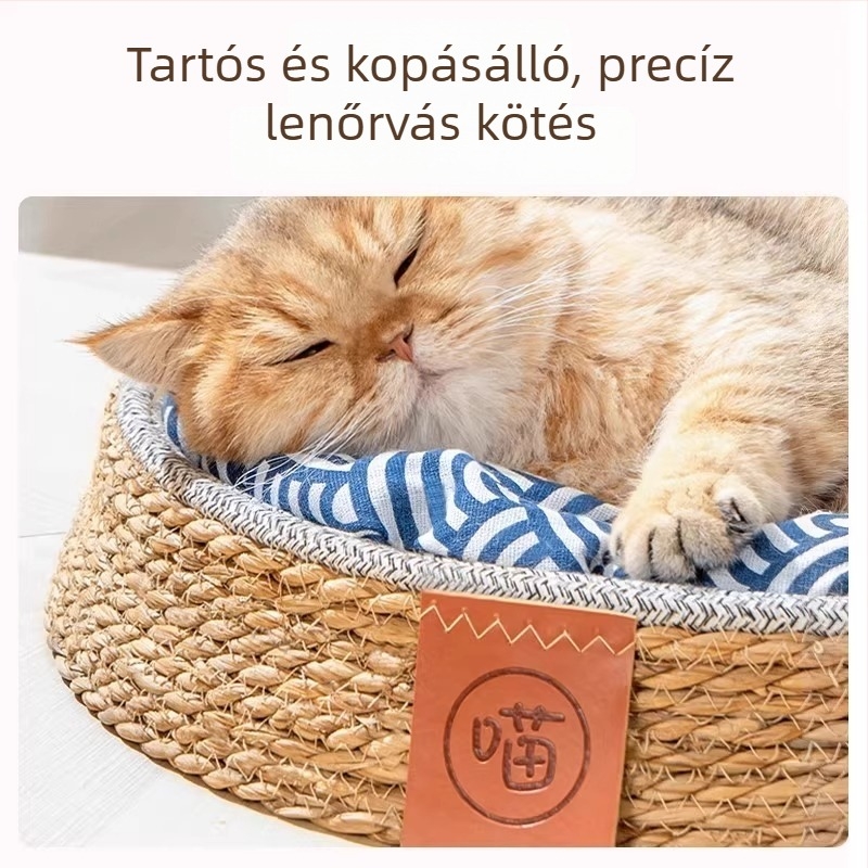 Rattan macskafekhely fészekkel – négy évszakos, lélegző, macska párna
