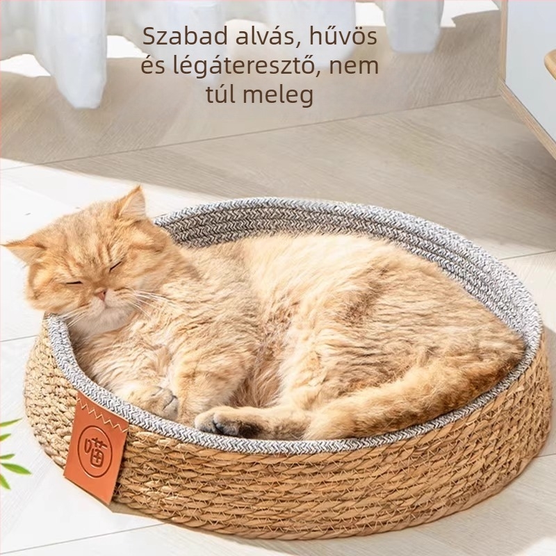 Rattan macskafekhely fészekkel – négy évszakos, lélegző, macska párna