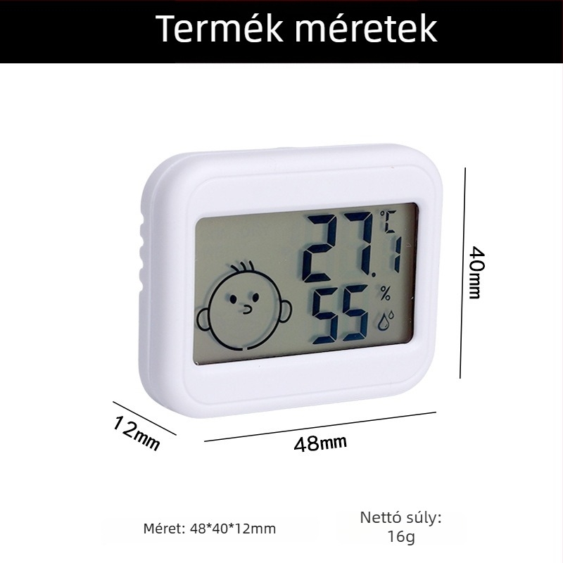 Szobai hőmérő digitális higrométerrel, 0,1°C felbontással, belső hőmérséklet és páratartalom mérése