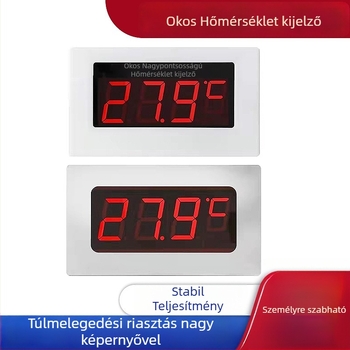Okos beltéri hőmérséklet- és páratartalom-figyelő riasztó LED nagykijelzős - hőmérséklet-tartomány -50°C-tól 200°C-ig, hőmérséklet felbontás 0,5°C, páratartalom felbontás 0,5%, páratartalom hiba 1%
