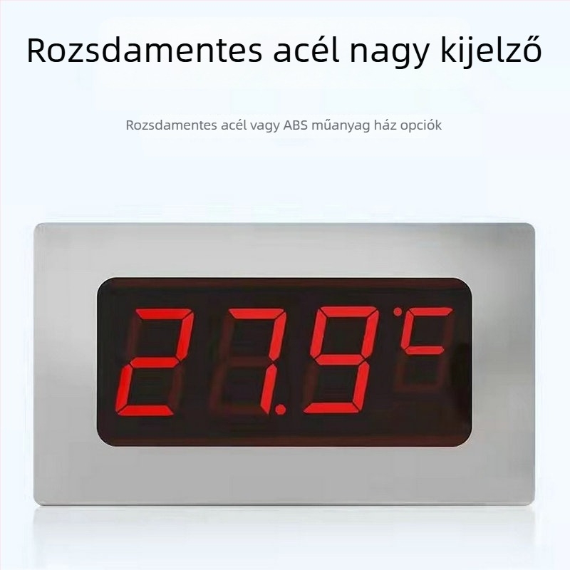 Okos beltéri hőmérséklet- és páratartalom-figyelő riasztó LED nagykijelzős - hőmérséklet-tartomány -50°C-tól 200°C-ig, hőmérséklet felbontás 0,5°C, páratartalom felbontás 0,5%, páratartalom hiba 1%